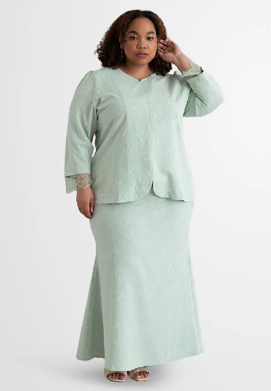 Reflective SkirtWiduri Lace Sleeve Mermaid Skirt Modern Kurung