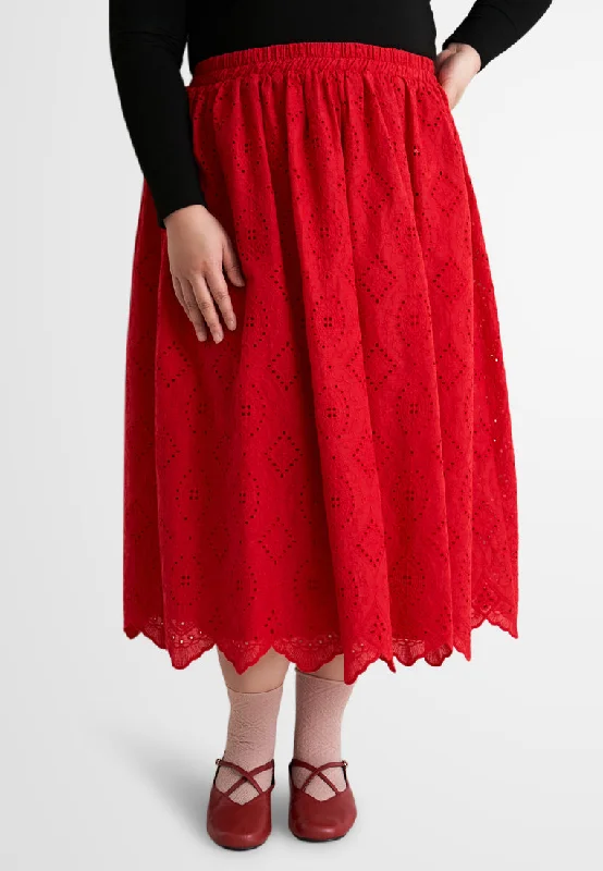 Military SkirtYun CNY Eyelet Midi Skirt