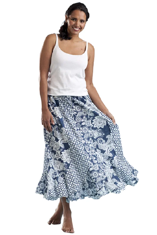 Tube SkirtLa Cera 100% Cotton Voile Mixed Printed Maxi Skirt