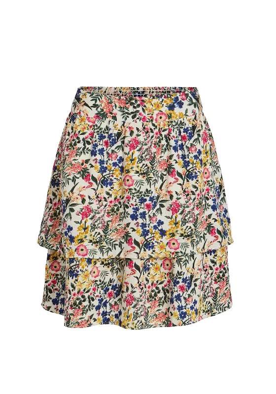 Polka-dot SkirtVila Arianne Floral Print Mini Skirt, Birch