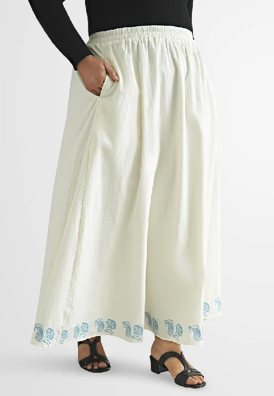 School SkirtYanis A-line Embroidery Long Skirt