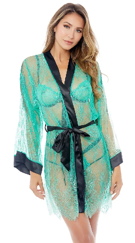 Large women's cardigan topsPlus Size Green with Envy Lace Robe