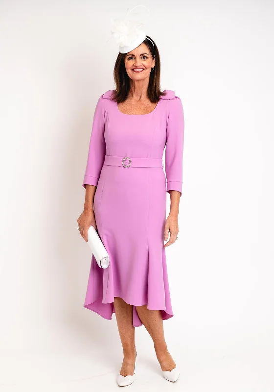 Evening DressClaudia C Maxima Embellished Belted Wasit Midi Dress, Lilac Blush