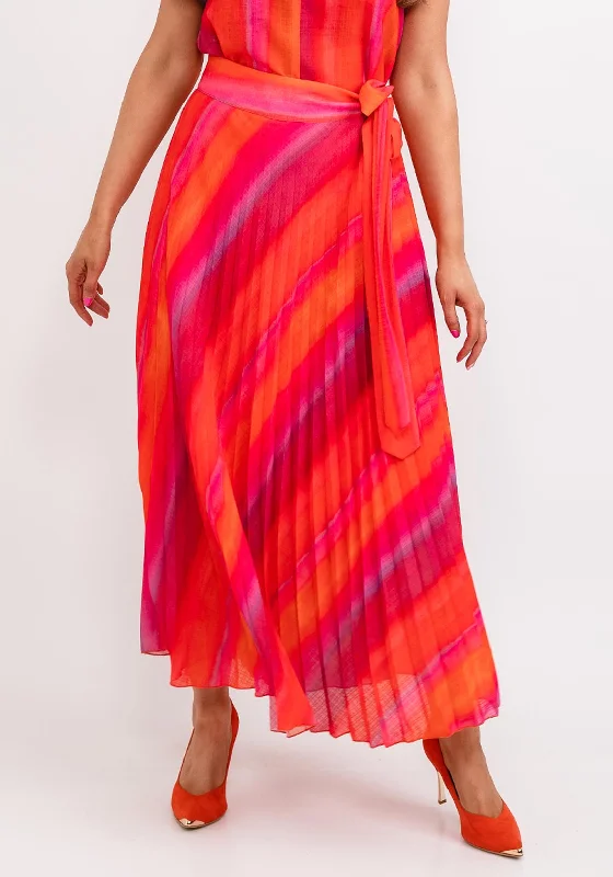 Cocktail SkirtCamelot Ombre Pleated Maxi Skirt, Pink Multi