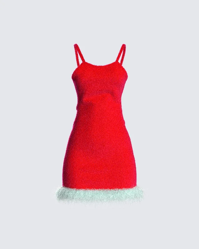 Sleeveless DressRocki Red Knit Dress