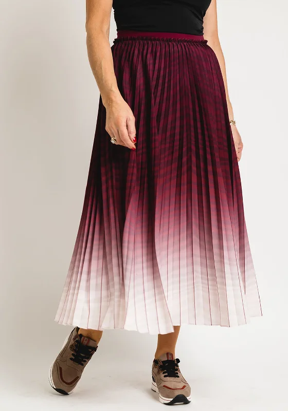 Business SkirtTed Baker Womens Poliina Pleated Ombre Skirt, Oxblood