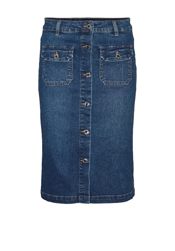 Maxi SkirtVero Moda Perry High Waist Denim Skirt, Medium Blue