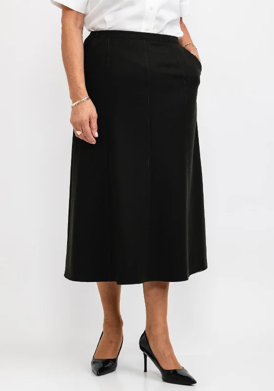 Gala SkirtBrendella A Line Wool Midi Skirt, Dark Green