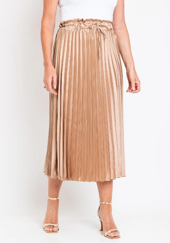 Silk SkirtThe Serafina Collection One Size Pleat Skirt, Gold