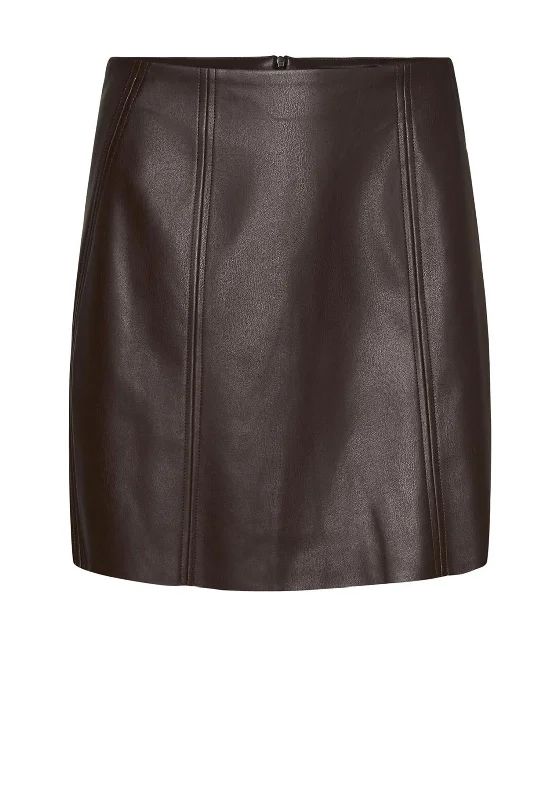 Opaque SkirtVero Moda Olivia Faux Leather Mini Skirt, Coffee Bean