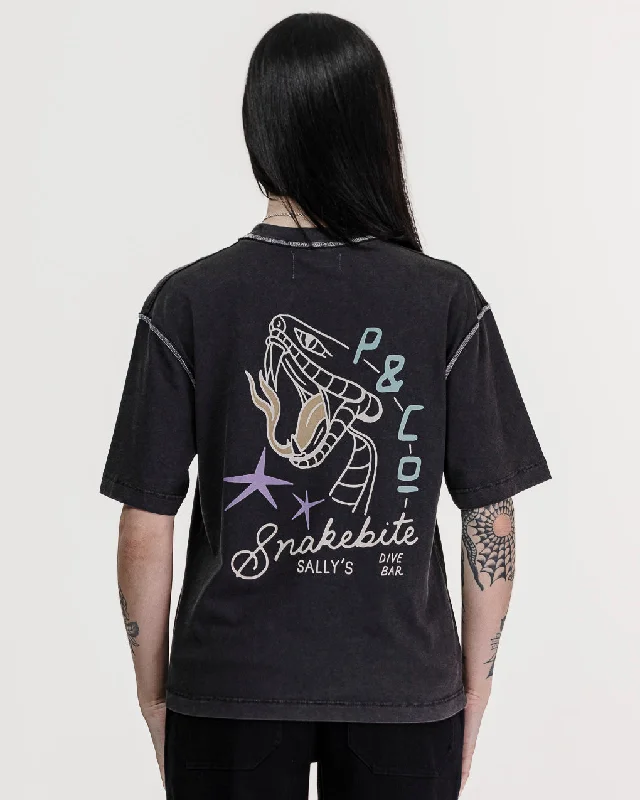 Snakebite Sally's Boxy T-Shirt - Acid WashLogo T-Shirts