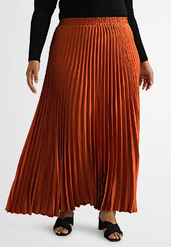 Uniform SkirtAlani Satin Pleated Flare Skirt