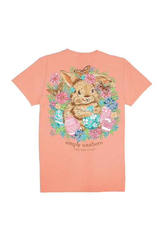 Simply Southern Plus Size Bunny Flowers T-Shirt for Women in Peach | EXT-SS-BUNNY-PEACHTravel T-Shirts