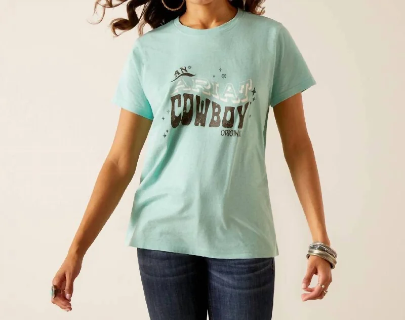 Cowboy T-Shirt In AquaScoop Neck T-Shirts