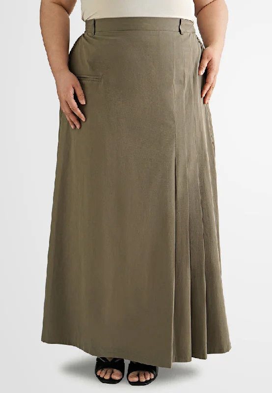 Tactical SkirtYumi Long A-Line Side Pleat Skirt