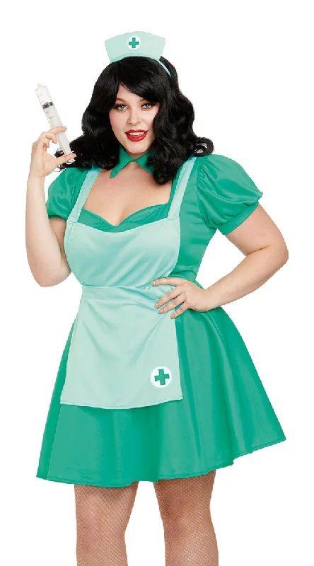 Plus size women's casual topsPlus Size Take A Shot Nurse Costume