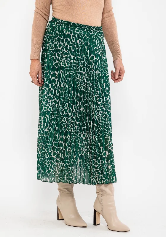 Fleece-lined SkirtSeventy1 One Size Animal Print Midi Skirt, Green