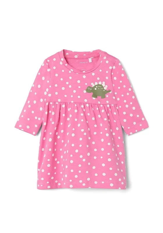 Ball GownName It Baby Girl Ninno Long Sleeve Dress, Pink Cosmos