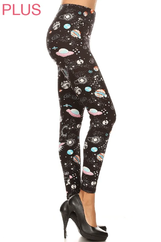 Knitted TeePlus Size Galaxy Leggings