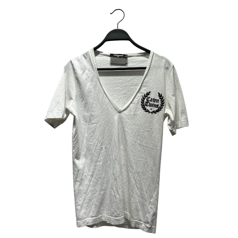 DSQUARED2/T-Shirt/XS/Cotton/WHT/DEEP V NECKLounge T-Shirts