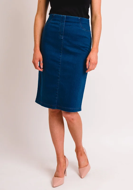 Wedding SkirtRobell Maraike Denim Pencil Skirt, Medium Blue