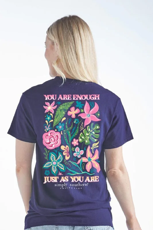 Simply Southern You Are Enough T-Shirt for Women in Navy | SS-ENOUGH-HTHRNVYReflective T-Shirts