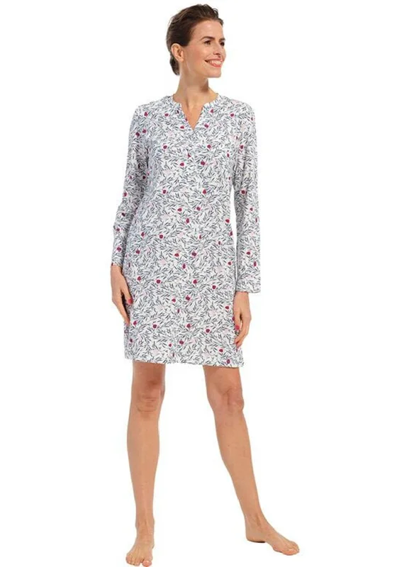 Tennis DressPastunette Winter Flower Long Sleeve Nightdress, Navy