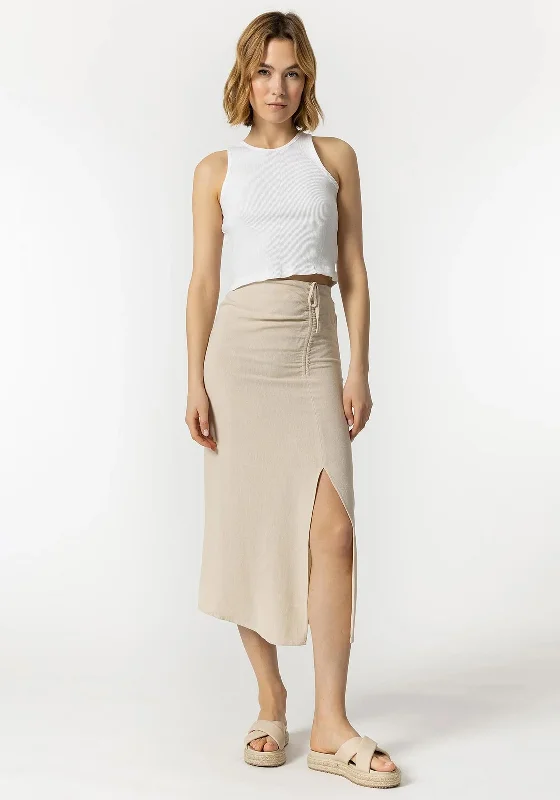 Wind SkirtTiffosi Maya Linen Blend Midi Skirt, Beige