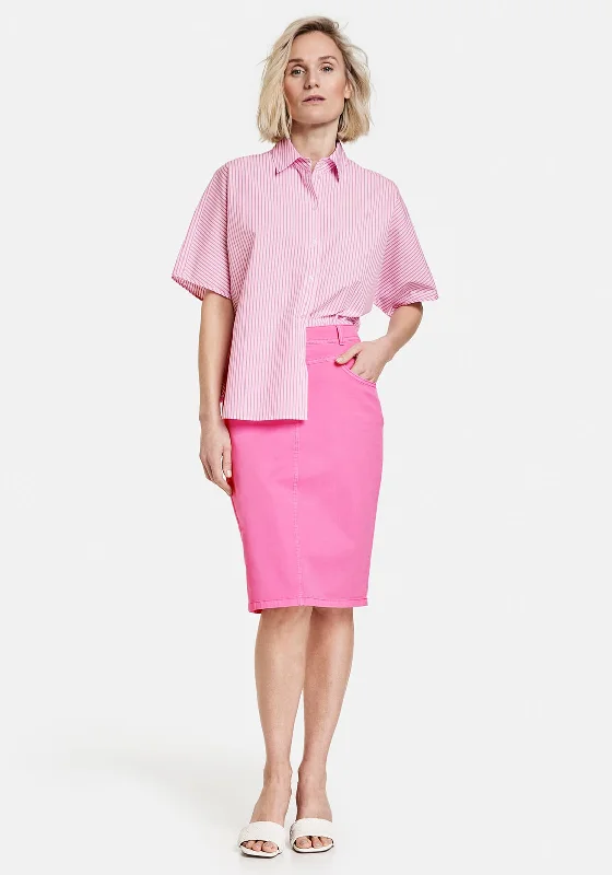 Culotte SkirtGerry Weber Denim Pencil Skirt, Pink