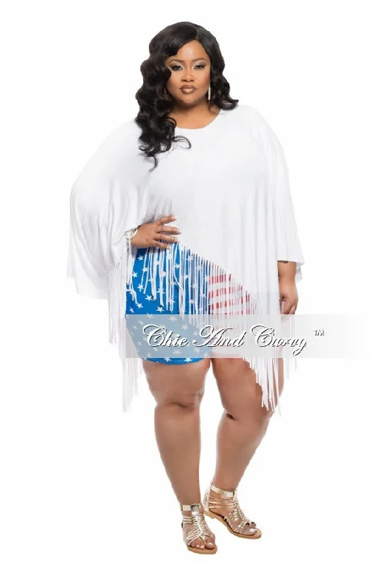 Large women's anti-static topsFinal Sale Plus Size Shorts in Flag Print