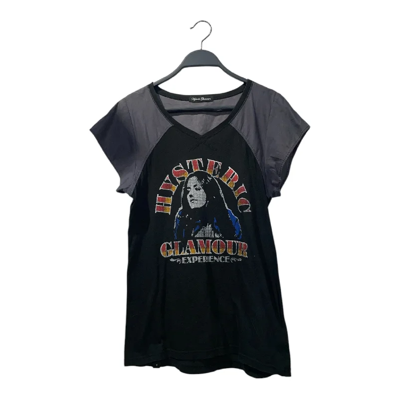 HYSTERIC GLAMOUR/T-Shirt/FREE/Black/Cotton/Graphic/0123CT27Glitter T-Shirts