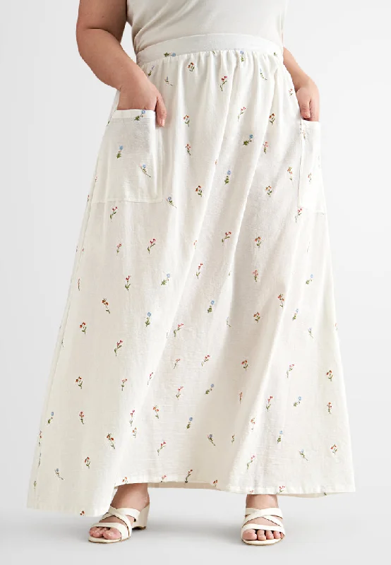 Prom SkirtSakura Bloom Cotton Pocket Flare Skirt