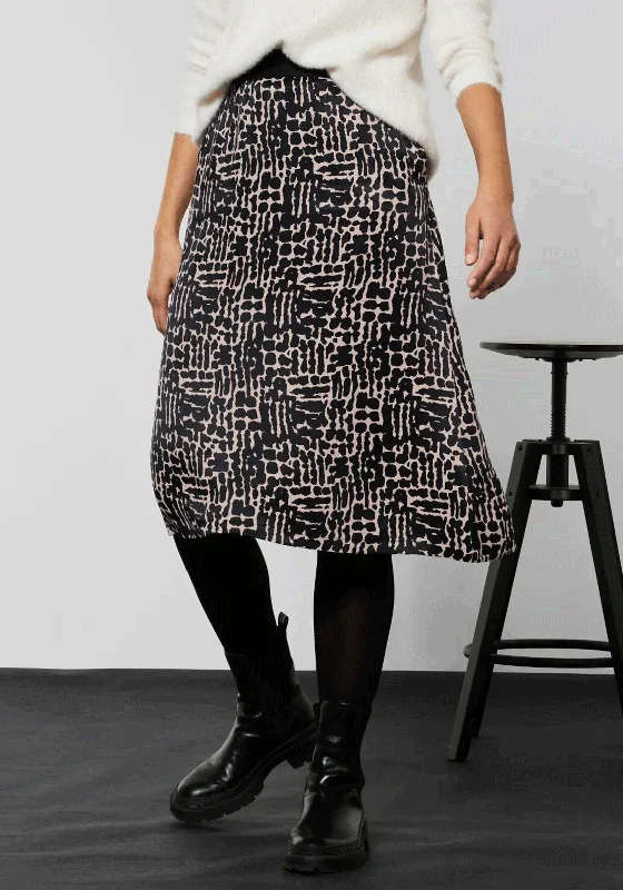 Ruffled SkirtStreet One A-Line Print Midi Skirt, Leopard Print