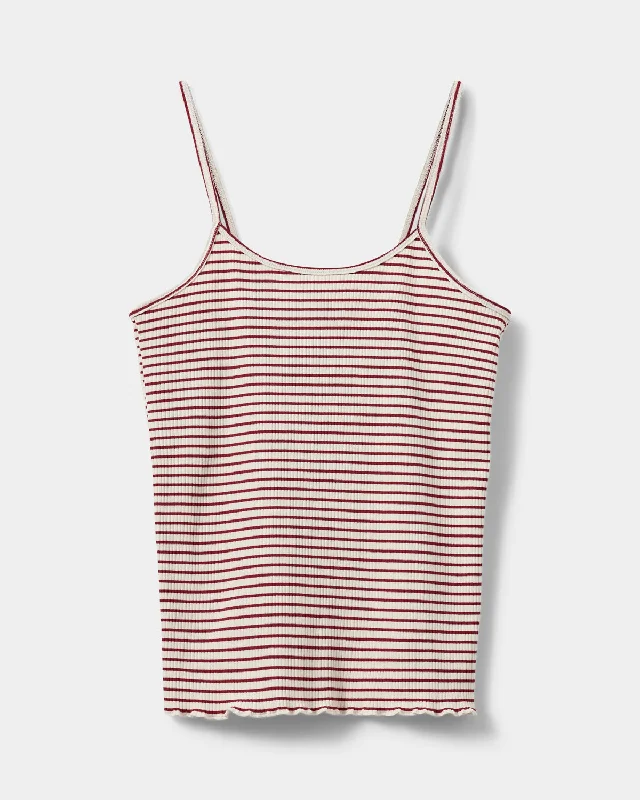 FAUNASW TOP - Red StripedCasual T-Shirts