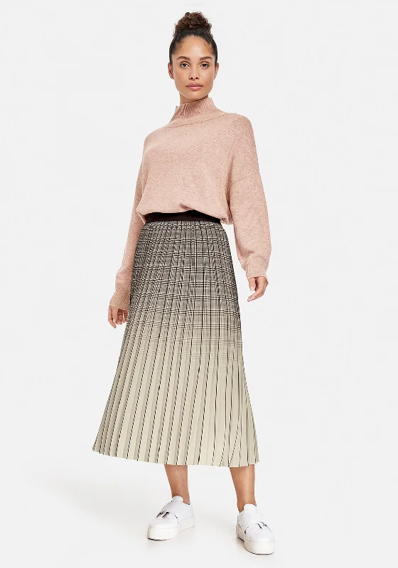 Thermal SkirtGerry Weber Faded Check Pleat Skirt, Neutral