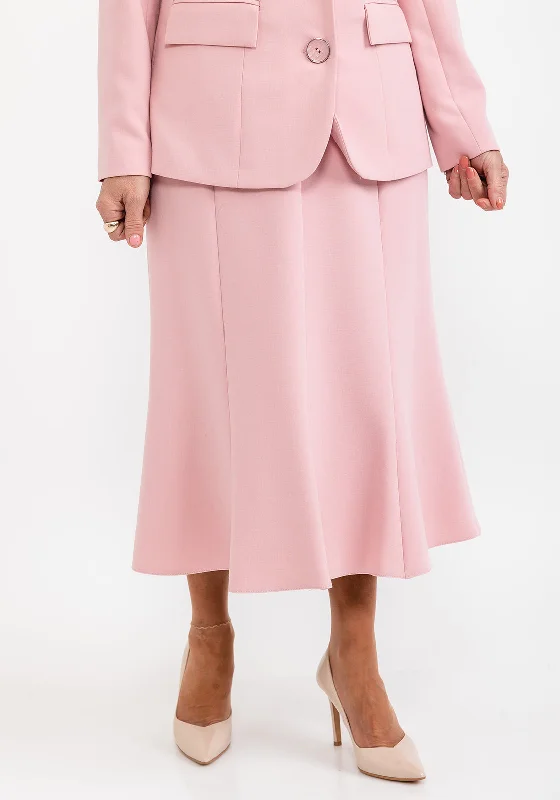 TutuVia Veneto Panel Flared Midi Skirt, Blush