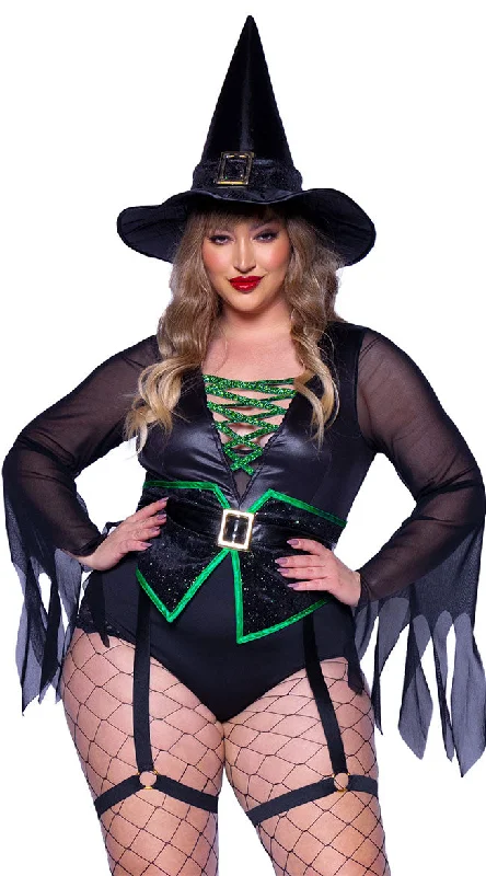 Women's beach topsPlus Size Green Queen Witch Costume