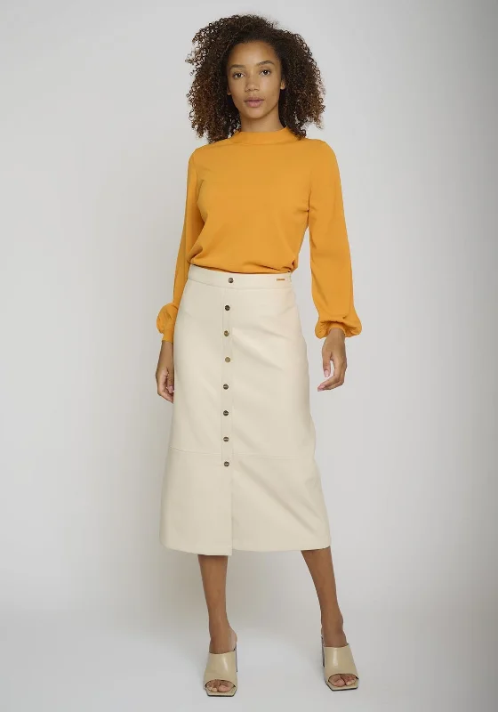 A-line SkirtRino & Pelle Sanaz Faux Leather Midi Skirt, Almond Milk