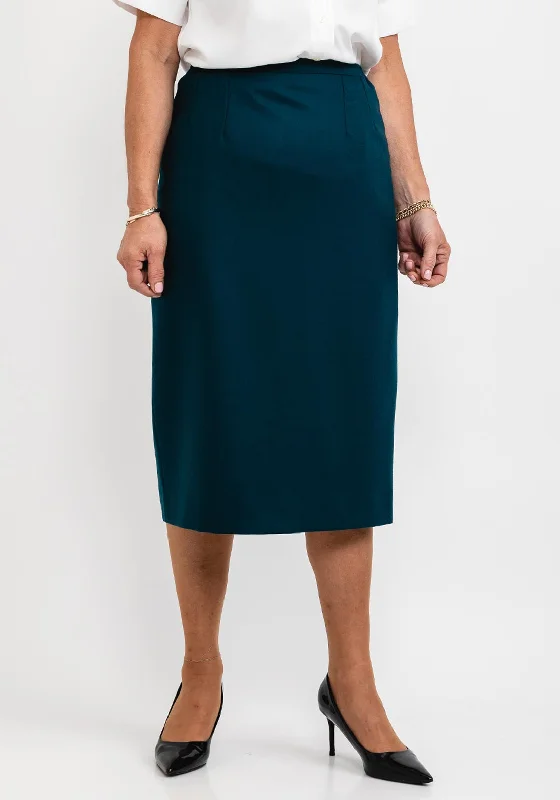 Bridal SkirtBrendella Pencil Wool Midi Skirt, Petrol