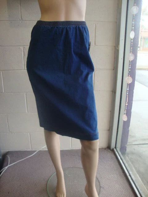 Velvet SkirtStretch Denim or Stretch Drill Knee Length Skirt