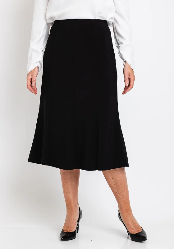 Tube SkirtAvalon Panel Flared Midi Skirt, Black