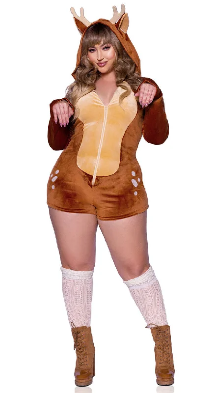 Large women's waterproof topsPlus Size Casual Fawn Costume