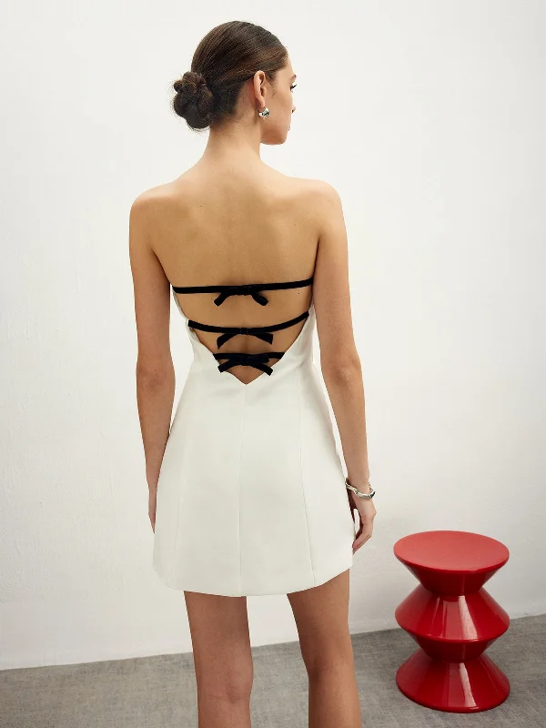 Office DressKnotted Open Back Piping Tube Dress