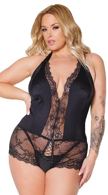 Women's winter topsPlus Size No Inhibitions Crotchless Teddy